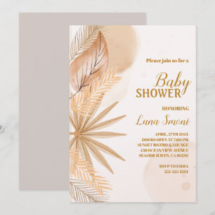 pampas herbe douche bébé invitations