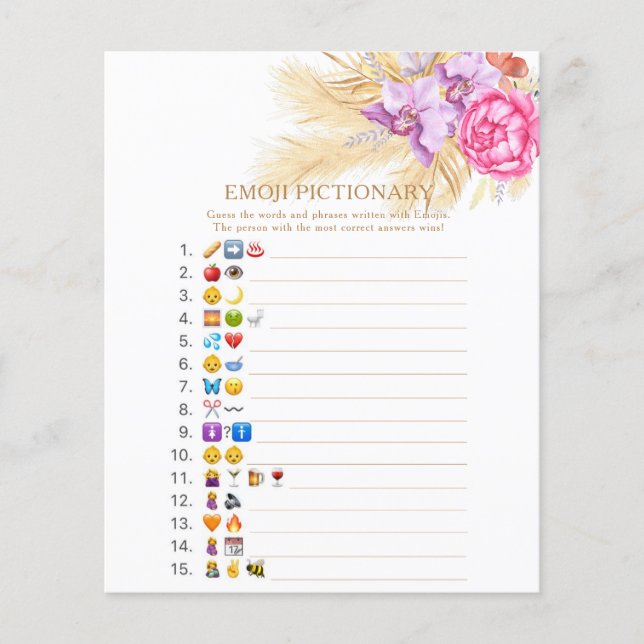 Pampas herbe - Emoji jeu pictural (Devant)