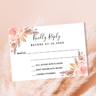 Pampas herbe flush florales boho RSVP