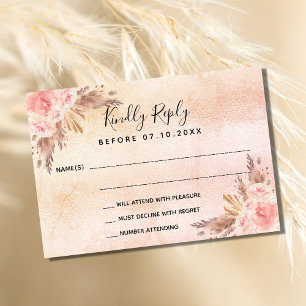 Pampas herbe flush florales boho RSVP