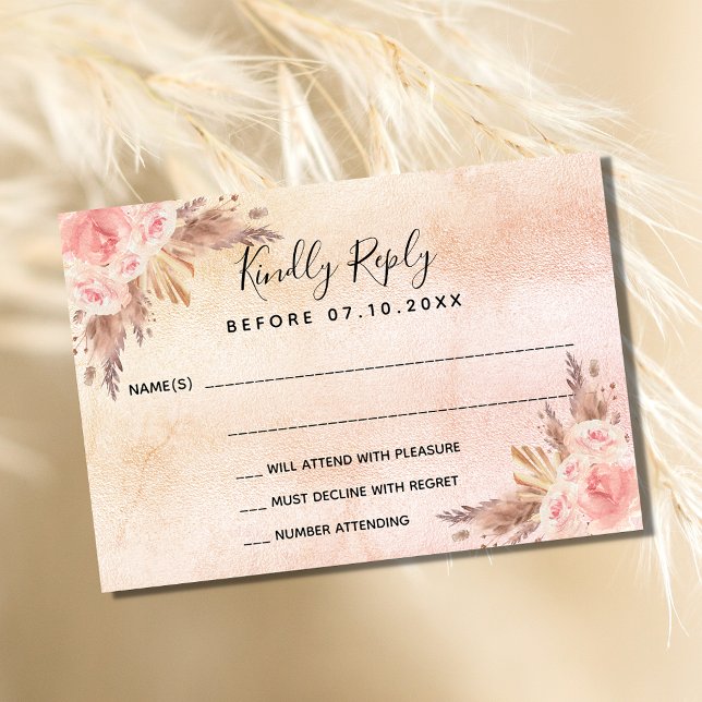 Pampas herbe flush florales boho RSVP (Créateur téléchargé)