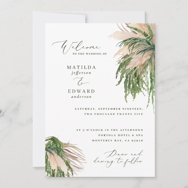 Pampas herbe palmier feuillage naturel moderne rus (Devant)