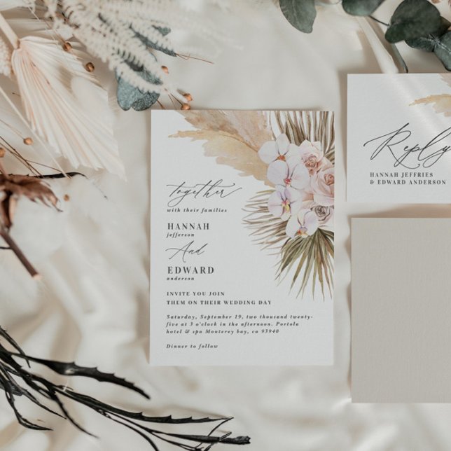 Pampas herbe palmier orchidée moderne rustique (Créateur téléchargé)