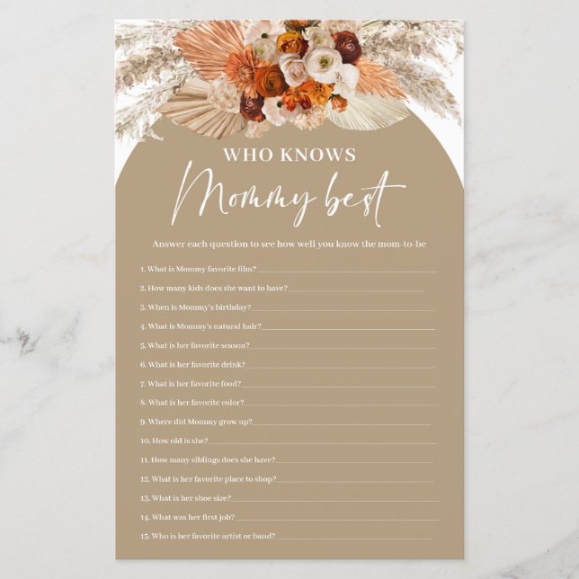 Pampas herbe terracotta boho qui connaît maman mie (Devant)