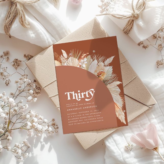 Pampas moderne herbe 30e anniversaire terre cuite (Créateur téléchargé)