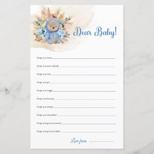 Pampas ours en peluche tropicale bleu Chers voeux 