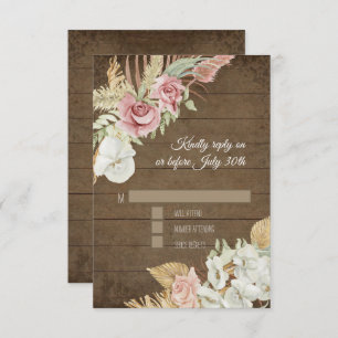 Pampas Palm Rose Wreath Rustique Foliting RSVP