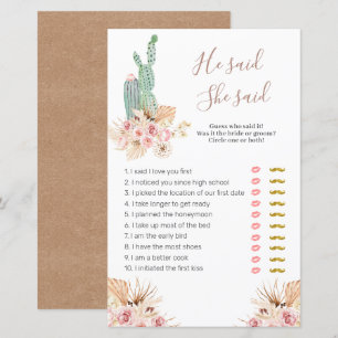 Pampas rose Floral Gris Il a dit Elle a dit Jeux