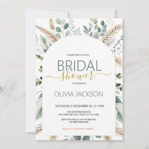 Pampas Rustic Boho Bridal Showeuse Invitation