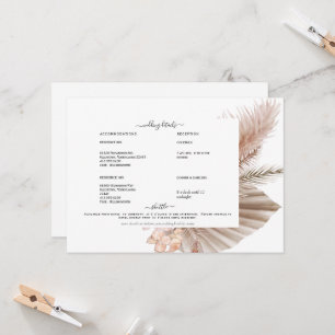 Pampas Swash White Détail Invitation