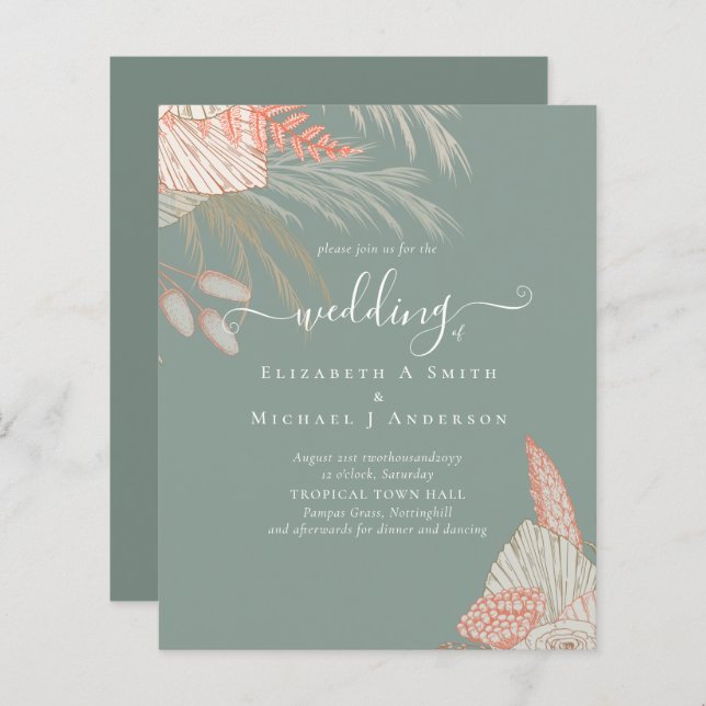 Pampas Tropical Grass Terracotta Mariage (Devant / Derrière)