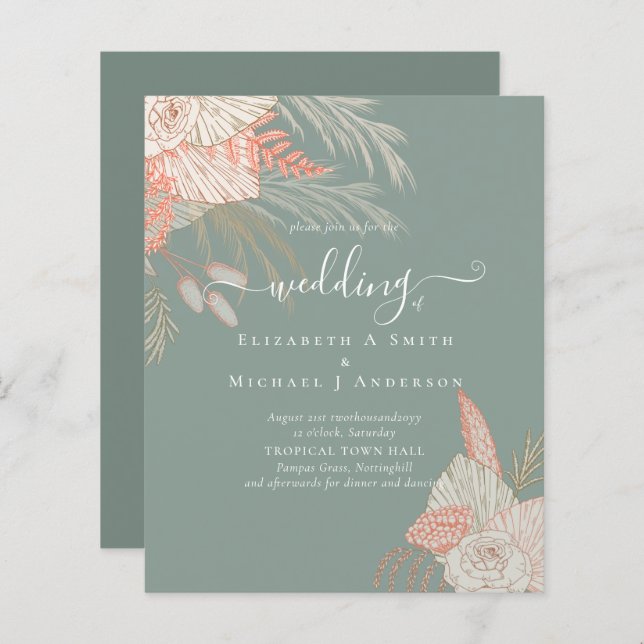 Pampas Tropical Grass Terracotta Mariage (Devant / Derrière)