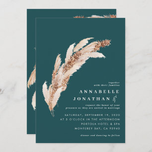 Pampas turquoise herbe botanique mariage élégant