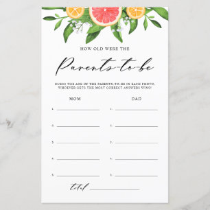 Pamplemousse aquarelle Comment vieux Baby shower j