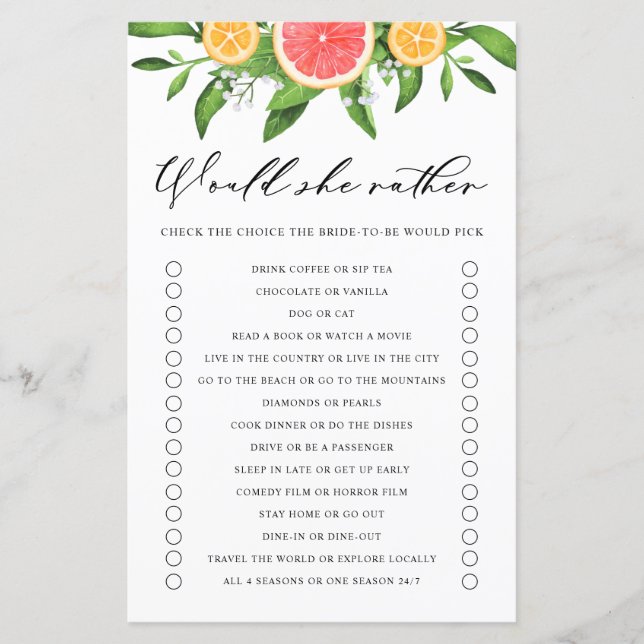 Pamplemousse préférerait-elle Fête des mariées jeu (Devant)