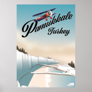 Pamukkale dinde affiche de vacances.
