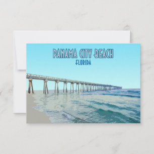 Panama City Beach Floride Carte Vintage Flat
