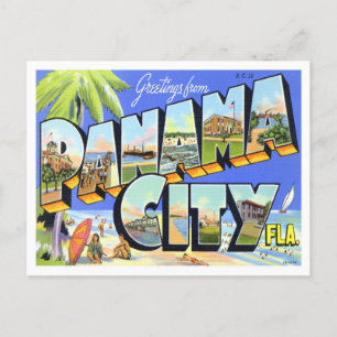 Panama City, Floride Vintage Big Lettres Carte pos