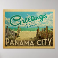 Panama City Poster Vintage voyage de plage