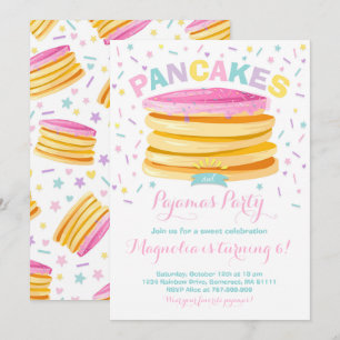Pancake et pyjamas Anniversaire Invitation PJ's Pa