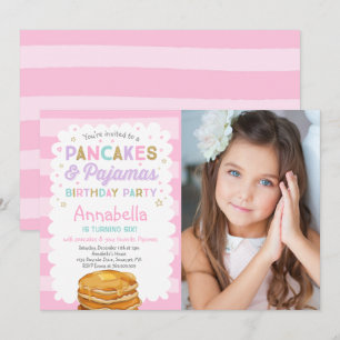 Pancake et pyjamas Anniversaire Invitation PJ's Pa