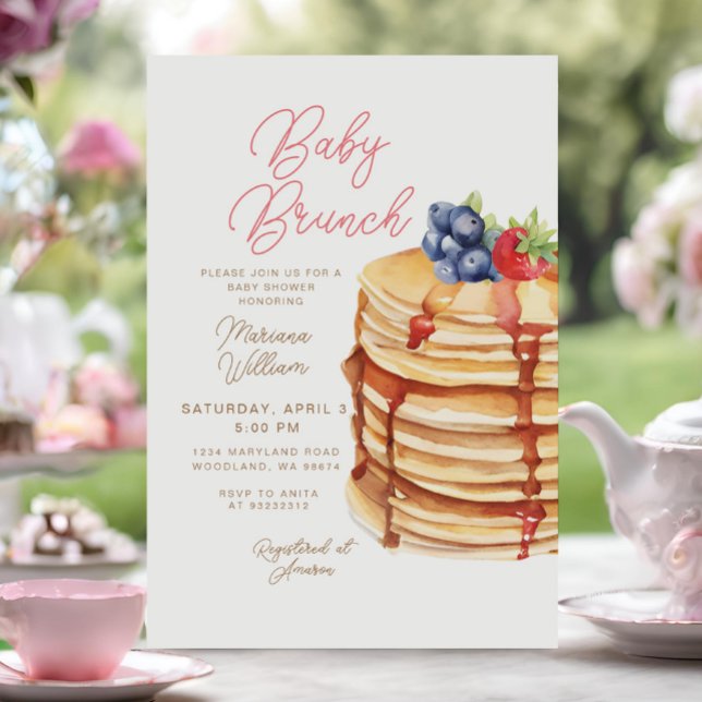 Pancakes Baby shower Brunch Invitation (Créateur téléchargé)