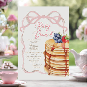 Pancakes Baby shower Brunch Invitation