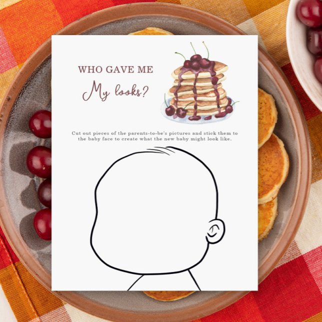 Pancakes baby shower Qui m'a donné mes regards ? (Créateur téléchargé)