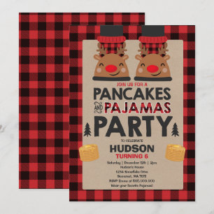 Pancakes De Noël Et Jouets De Pajamas Invitation D