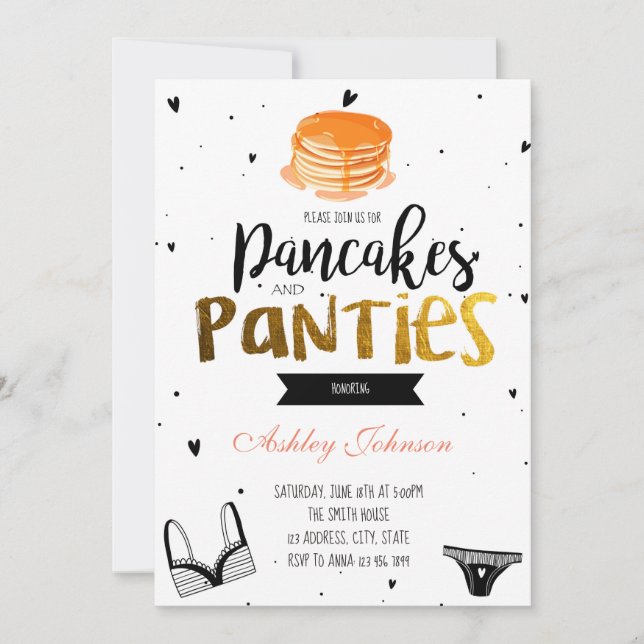 Pancakes et culottes carte lingerie (Devant)