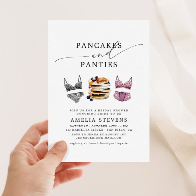 Pancakes et culottes Invitation à la douche nuptia (Créateur téléchargé)