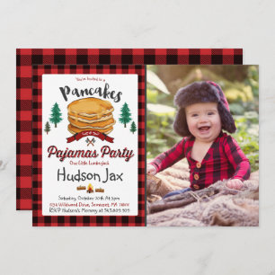 Pancakes Et Pajamas Invitation Plaid