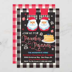 Pancakes et pyjamas de Noël Invitation