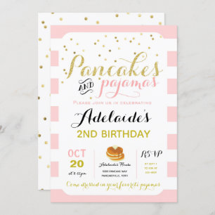 Pancakes et pyjamas Invitation Anniversaire