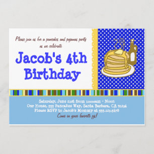 Pancakes et pyjamas Invitation d'anniversaire