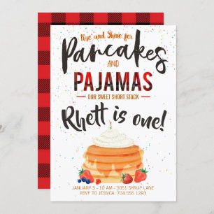 Pancakes et pyjamas Invitation d'anniversaire