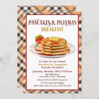 Pancakes et pyjamas Petit déjeuner Invitation