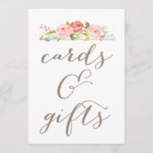 Pancarte Cartes de Mariage et Cadeaux pour Jardin