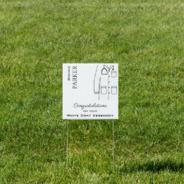 Pancarte Cérémonie de remise de manteau blanc personnalisée