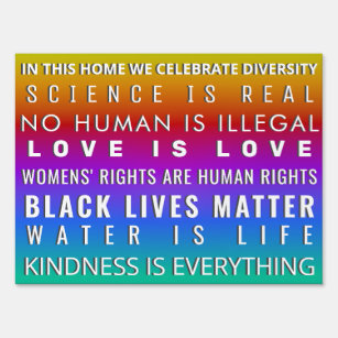 Pancarte Dans cette maison nous célébrons la diversité
