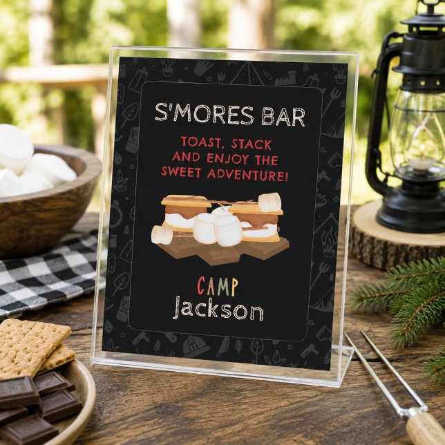 Pancarte de bar de S'mores pour fête d'anniversair (Créateur téléchargé)