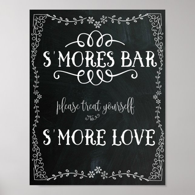 Pancarte de bar S'Mores Décoration de mariage Affi (Devant)