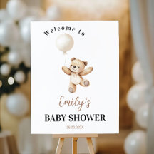 Pancarte de bienvenue pour Baby Shower Teddy Bear
