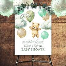 Pancarte de bienvenue pour une baby shower Bearly 