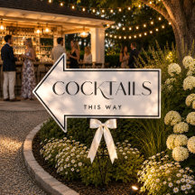 Pancarte de direction de mariage Cocktails