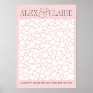 Pancarte de livre d'or en forme de cœur pour maria