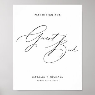 Pancarte de mariage minimaliste Livre d'or de nos