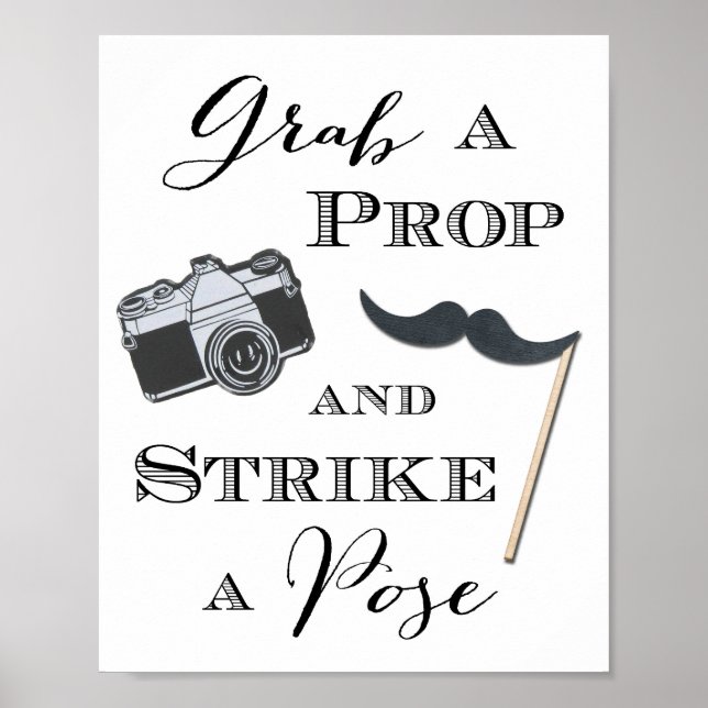 Pancarte de Mariage Photobooth Affiche Attrape un  (Devant)