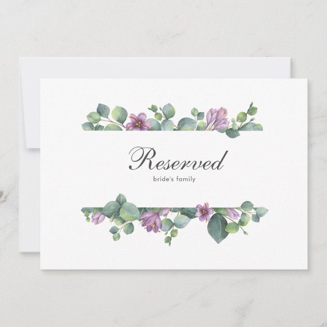 Pancarte de mariage réservée au feuillage de verdu (Devant)