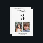 Pancarte de numéro de table avec photos d'enfance<br><div class="desc">Décorez votre table de mariage avec cette carte numérotée,  comportant des photos d'enfance des mariés et un texte personnalisé de votre choix. Ajoutez facilement vos propres détails en cliquant sur l'option "personnaliser".</div>